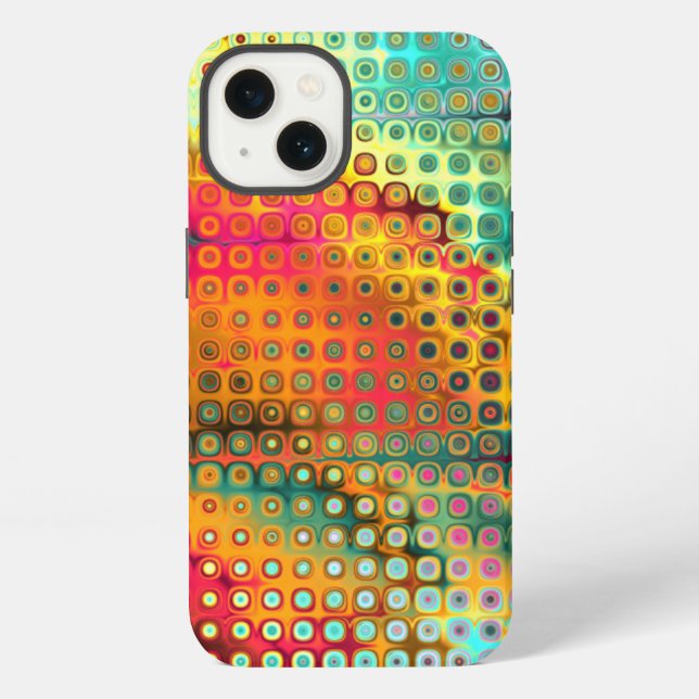 Melting Rainbow of Dots Pattern iPhone Case (Back)