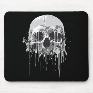 Melting Skeleton Dripping Scary Skull Halloween Co Mouse Mat