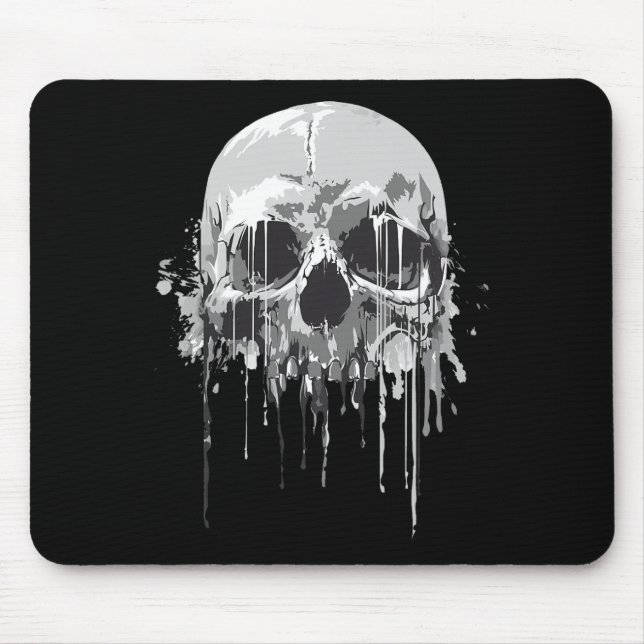 Melting Skeleton Dripping Scary Skull Halloween Co Mouse Mat (Front)