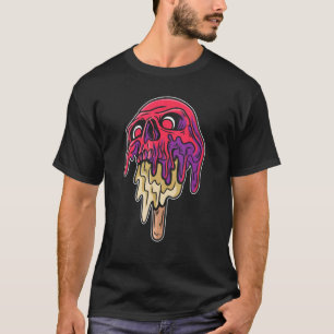 Melting Skull Ice Cream Pastel Goth Frozen Dessert T-Shirt