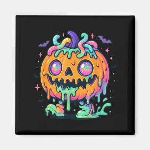 Melting slime pumpkin monster halloween cartoon magnet