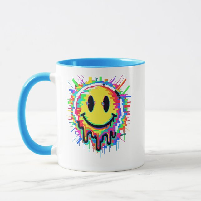 Melting Smiley Face Mug – Color Distortion Psyched (Left)