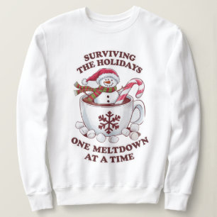 Melting Snowman Funny Vintage Vibes White Sweatshirt