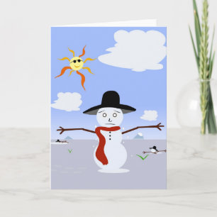 Melting Snowman. Holiday Card