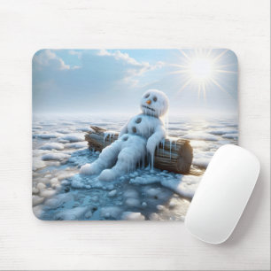 Melting Snowman On Ice Mouse Mat