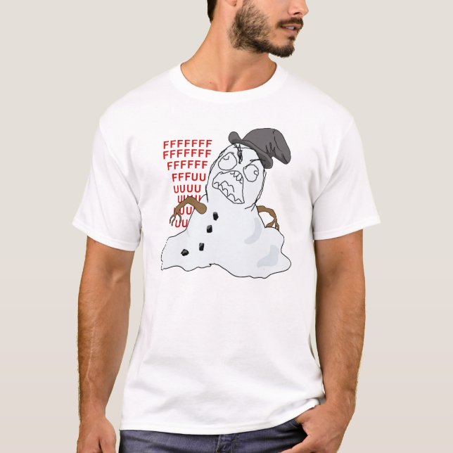 Melting Snowman Rage Meme Shirt (Front)