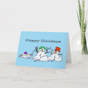 Melting Snowmen Christmas Card