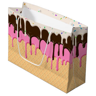 melting vanilla chocolate strawberry ice cream  large gift bag