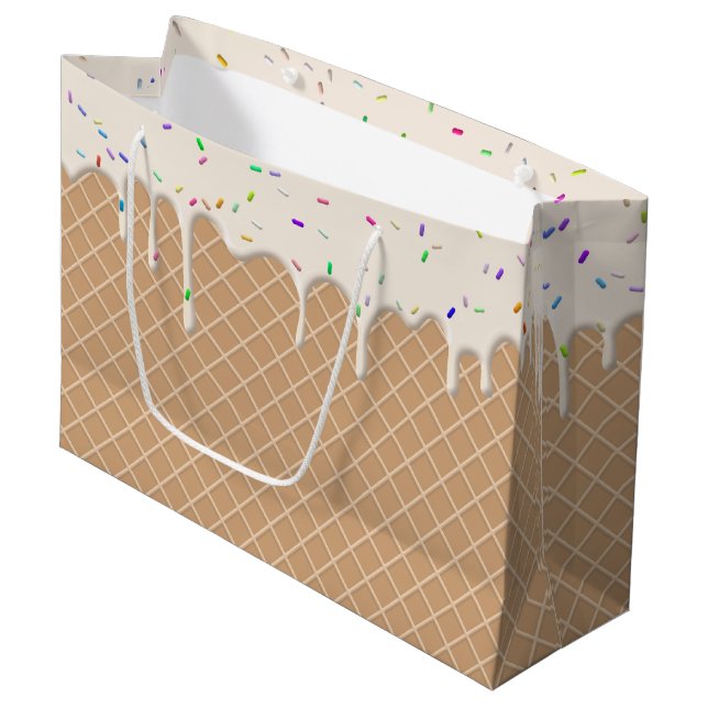 melting vanilla ice cream party large gift bag (Front Angled)