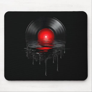Melting Vinyl Record Vintage Sunset Drip Vinyl Rec Mouse Mat