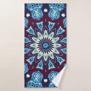 Melting watercolor colourful symmetrical pattern. bath towel