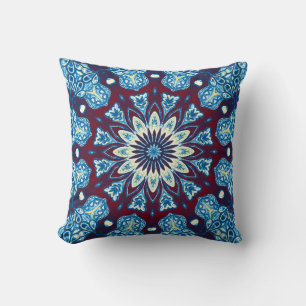Melting watercolor colourful symmetrical pattern. cushion