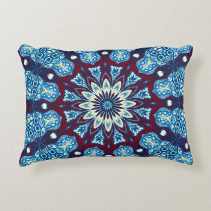 Melting watercolor colourful symmetrical pattern. decorative cushion