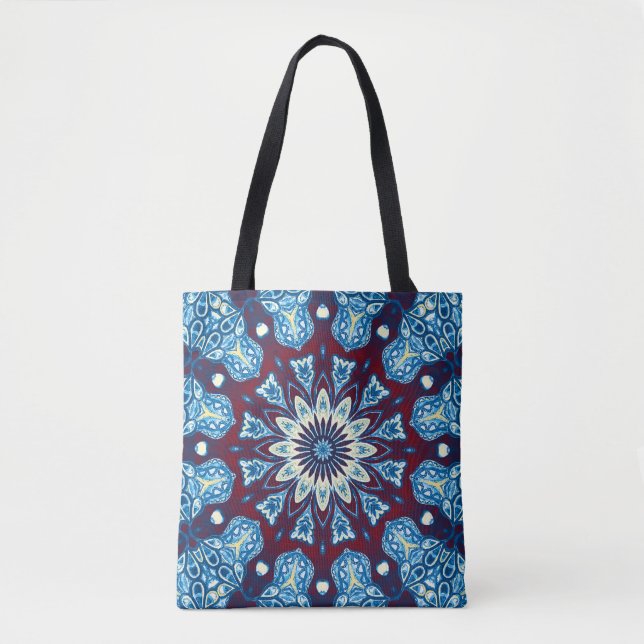 Melting watercolor colourful symmetrical pattern.  tote bag (Front)
