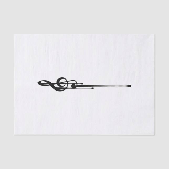 MELTPOINT WHITE Hot Black G-Clef Tissue Paper (Front)