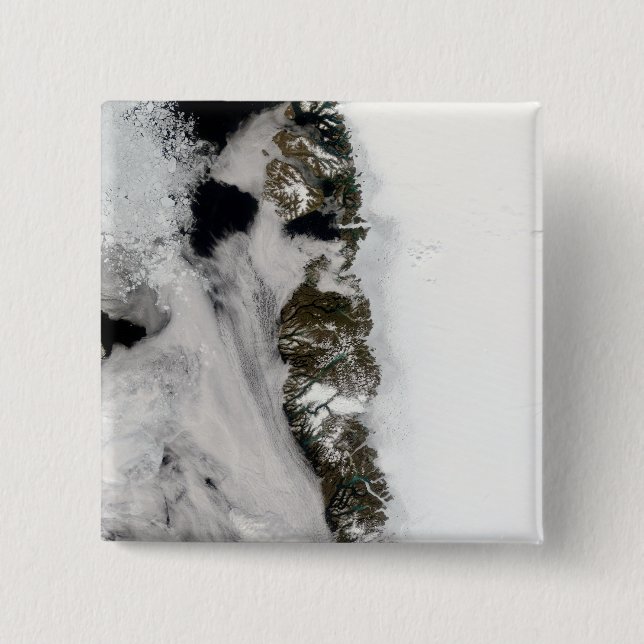 Meltwater ponds along Greenland West Coast 15 Cm Square Badge (Front)