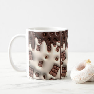 Melty Chocolate Dripping Pattern Coffee Mug