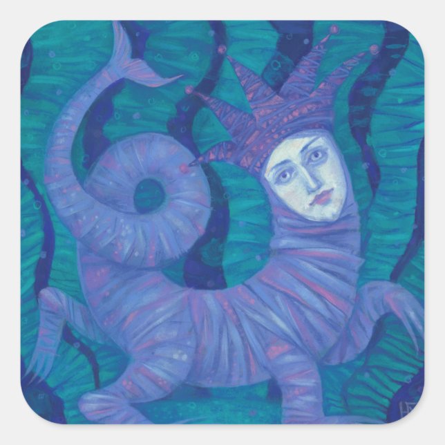 Melusine, Melusina, fantasy, surreal, water spirit Square Sticker (Front)