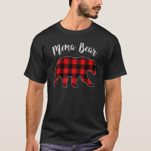 Mema Bear Buffalo Plaid Matching Family Group Chri T-Shirt