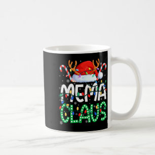 Mema Claus Christmas Lights Pajama Family Matching Coffee Mug