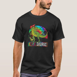 Mema Dinosaur Funny Dad Memasaurus 2 Two Kids 2022 T-Shirt