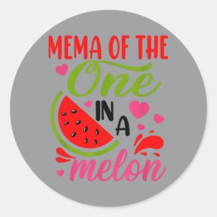 Mema Of Cute 1st Birthday Watermelon 1st Birthday Classic Round Sticker