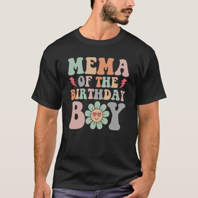 Mema Of The Birthday Boy Mothers Day Birthday Wome T-Shirt (Front)