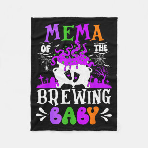 Mema Of The Brewing Baby Grandma To Be Halloween  Fleece Blanket