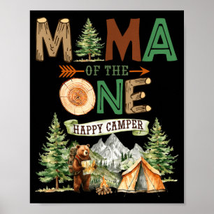Mema of the one happy camper 1st birthday camping poster