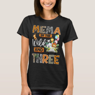 Mema Of The Wild And Three 3rd Birthday Boy Safari T-Shirt