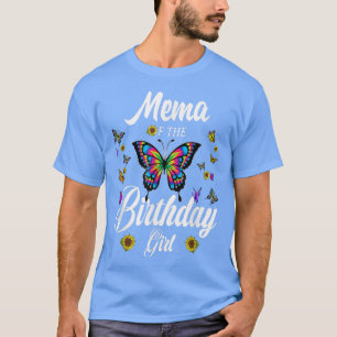 Mema One 1St First Birthday Girl Butterfly Sunflow T-Shirt