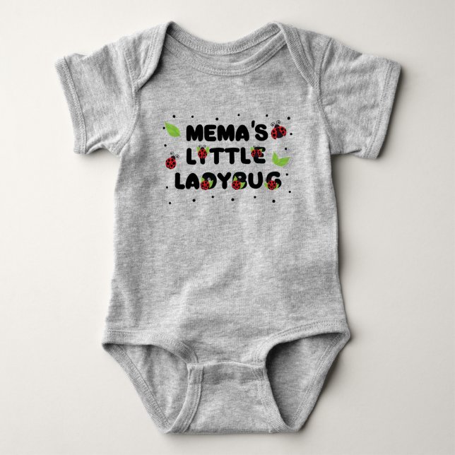 Mema's Little Ladybug - Cute  Baby Bodysuit (Front)
