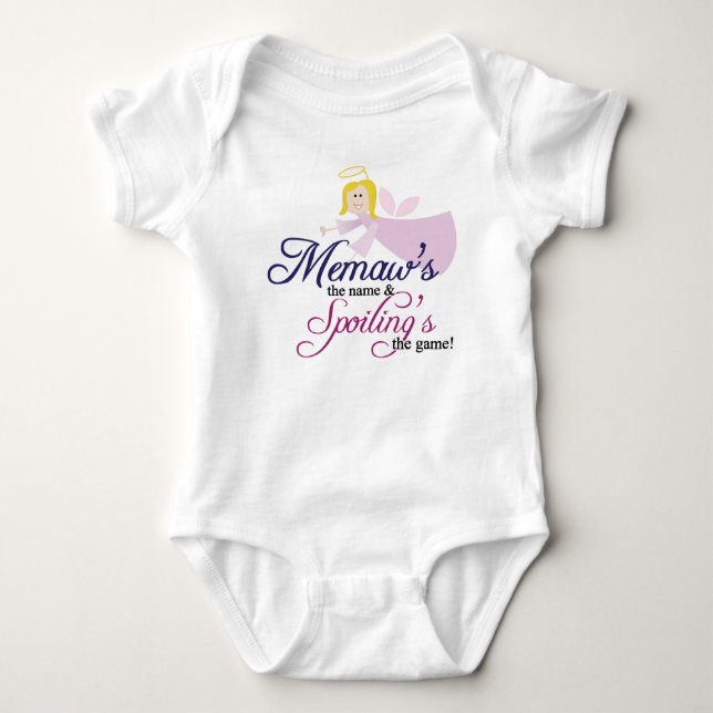 Memaw Angel Baby Bodysuit (Front)