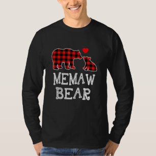 Memaw Bear Buffalo Plaid Christmas Family Pajama T-Shirt