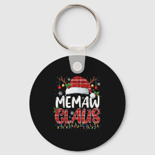 Memaw Claus Christmas Lights Pajama Family Matchin Key Ring