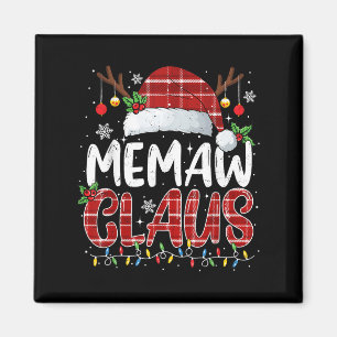 Memaw Claus Christmas Lights Pajama Family Matchin Magnet