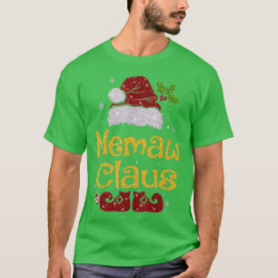 Memaw Claus Christmas Pajama Family Matching Xmas T-Shirt