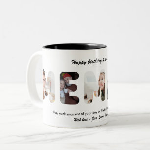 Memaw Custom Photo Collage Personalised Grandma Two-Tone Coffee Mug