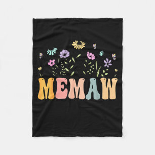Memaw Est Wildflower Promoted Memaw Design Fleece Blanket