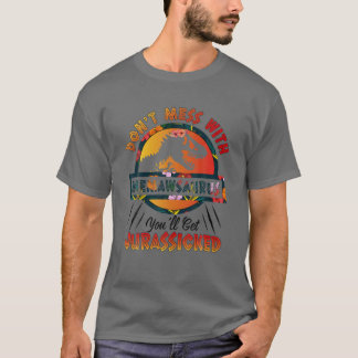 Memaw Flower Don't Mess With Memawsaurus Jurasskic T-Shirt