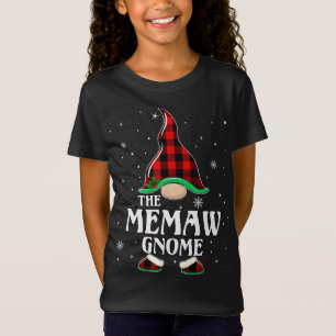 Memaw Gnome Buffalo Plaid Matching Family Christma T-Shirt