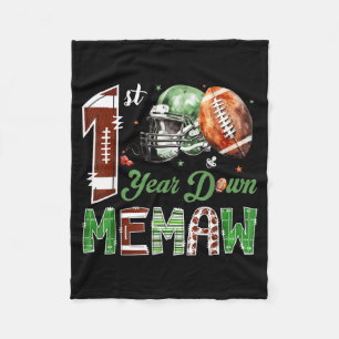 Memaw Of The 1 Year Old Football 1st Birthday Boy Fleece Blanket