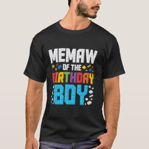 Memaw of the Birthday Boy Master Builder Building T-Shirt