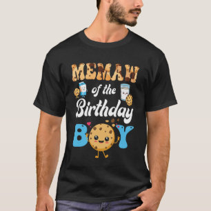 Memaw Of The Birthday Boy Milk And Cookies 1st Bir T-Shirt
