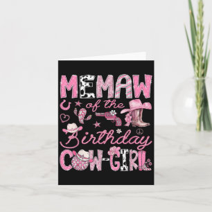 Memaw Of The Birthday Cow-girl Rodeo Western Coque Card