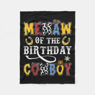 Memaw Of The Birthday Cowboy Western Rodeo Memaw  Fleece Blanket