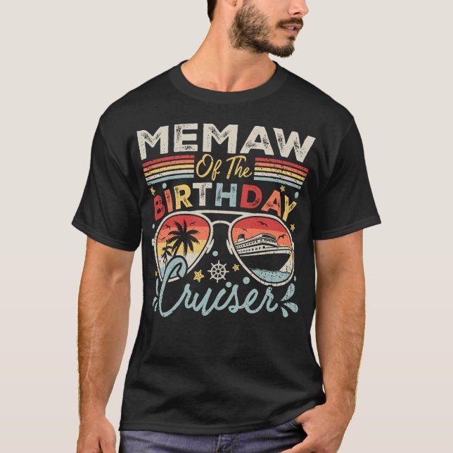 Memaw of the Birthday Cruiser Vacation Men T-Shirt (Front)