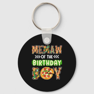 Memaw of the boy birthday boy pizza lover party key ring