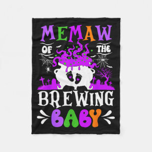 Memaw Of The Brewing Baby Grandma To Be Halloween  Fleece Blanket