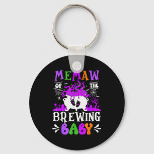 Memaw Of The Brewing Baby Grandma To Be Halloween  Key Ring